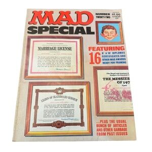 MAD Magazine Super Special Number Twenty-two, 1977 Featuring 8x10 Diplomas